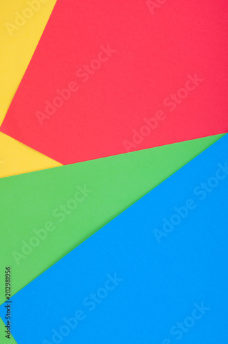 Vertical photo of colored paper sheets