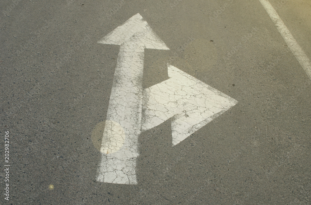 Fototapeta premium road marking. arrow forward and right
