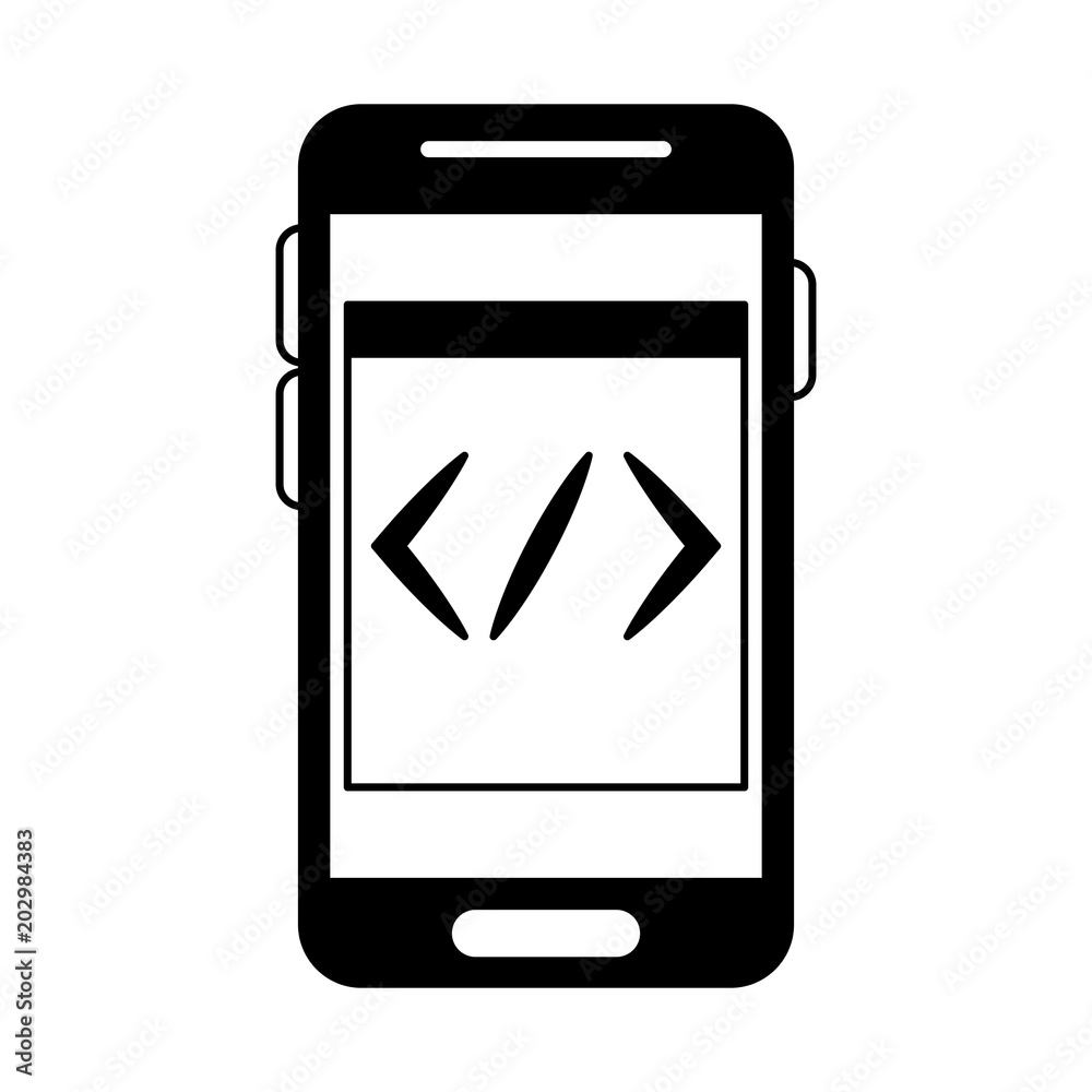 Smartphone coding symbol vector illustration graphic design Smartphone coding symbol vector illustration graphic design