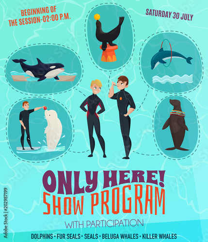 Dolphinarium Show Program Poster