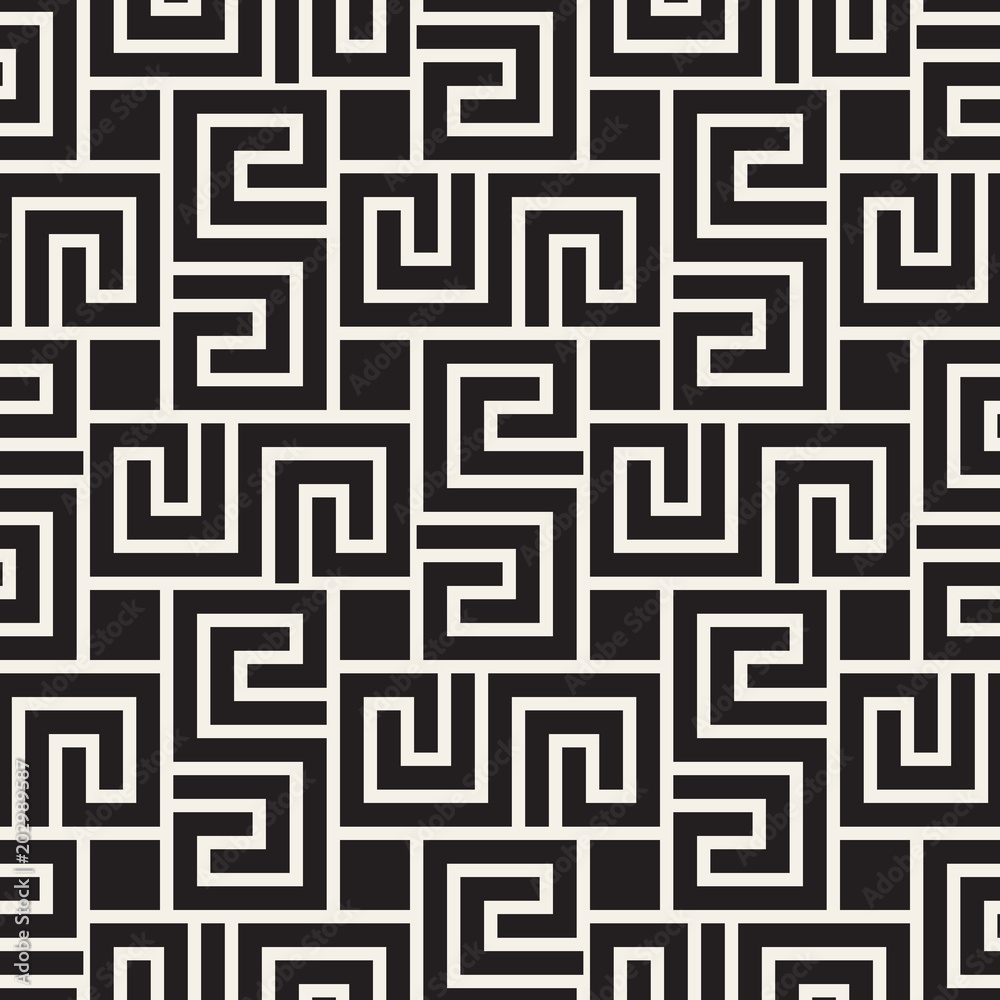 Vector seamless geometric pattern. Simple abstract lines lattice. Repeating elements stylish background