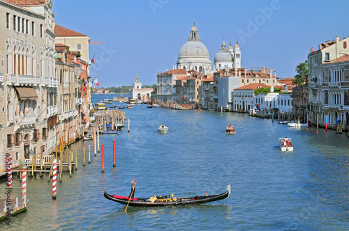 Gorgeous view of the Grand Canal and Basilica Santa Maria della Salute Venice Italy. © GISTEL
