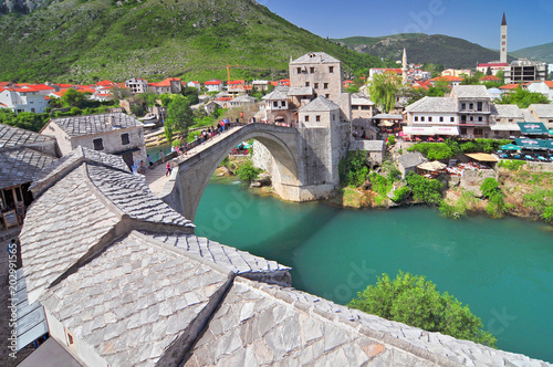 Old bridge in Mostar Bosnia and Herzegovina. photo