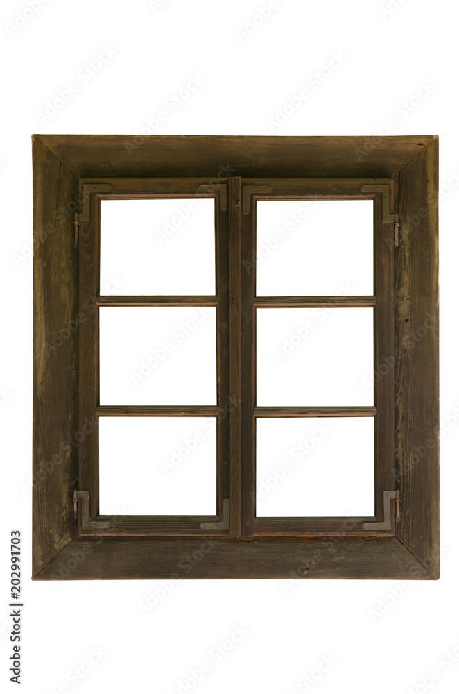 Old wooden window, isolated on white Old wooden window, isolated on white