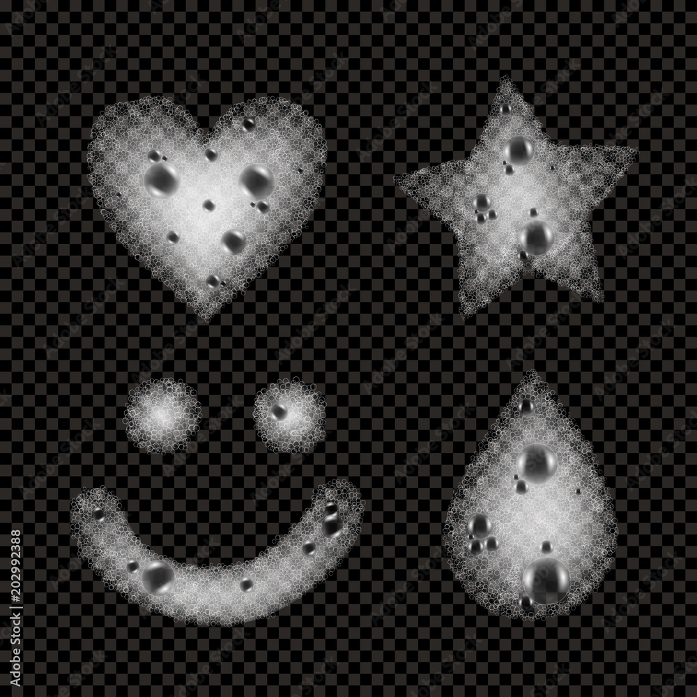 Fotografie Soap Foam Realistic Monochrome Set