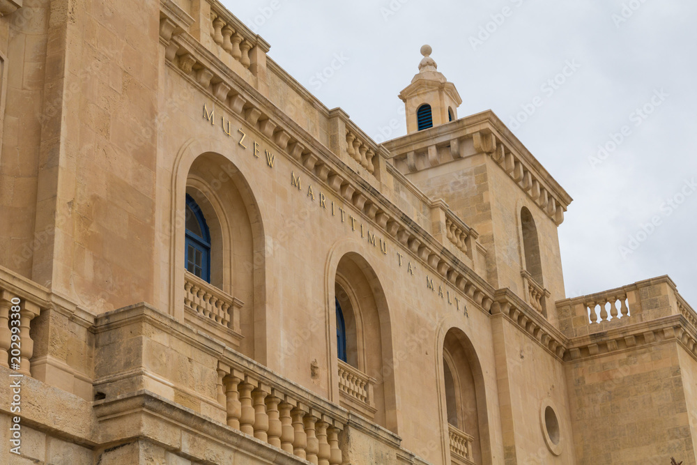Malta Maritime Museum building on the Birgu waterfront, Birgu, malta, October 2016