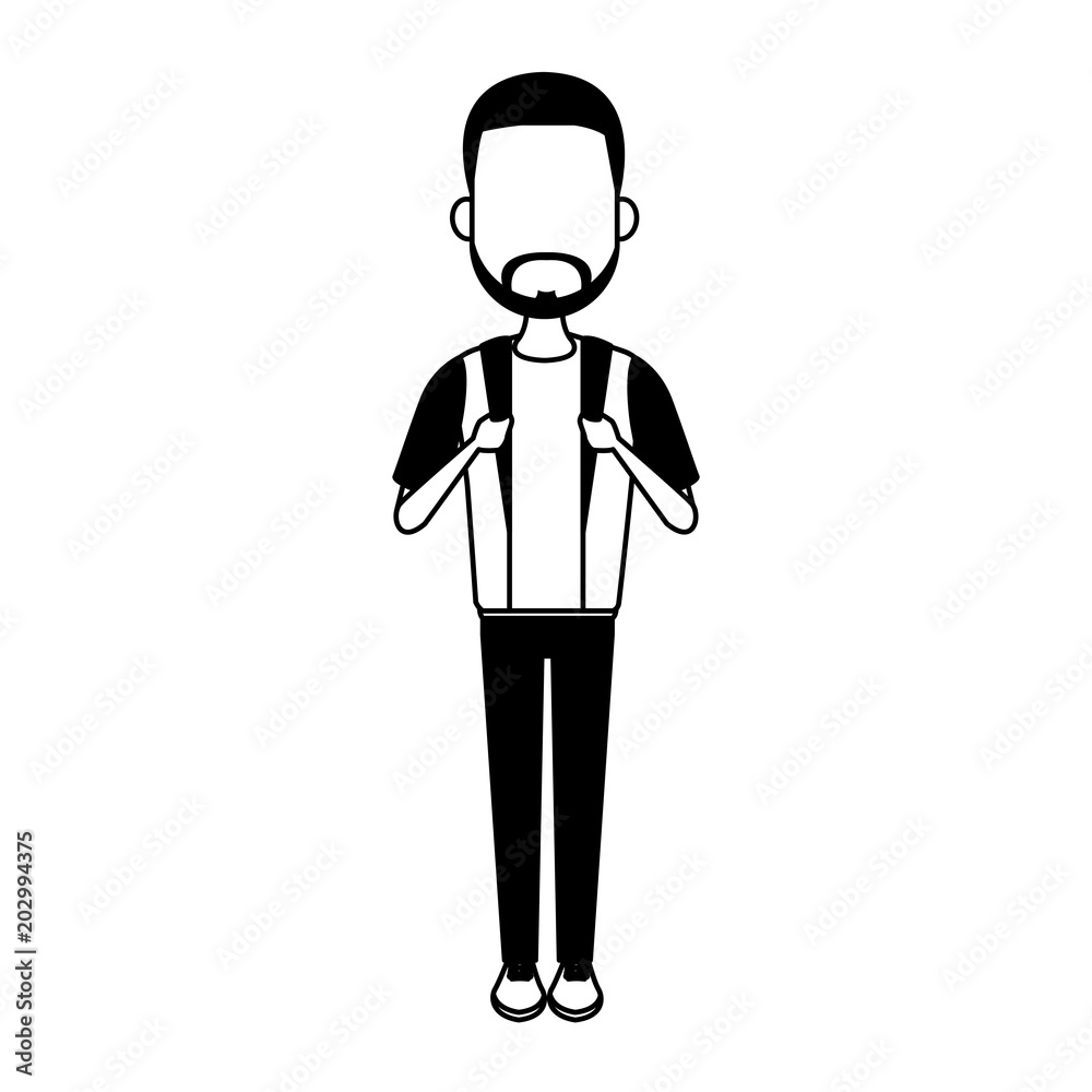 Young man cartoon with casual clothes vector illustration graphic design