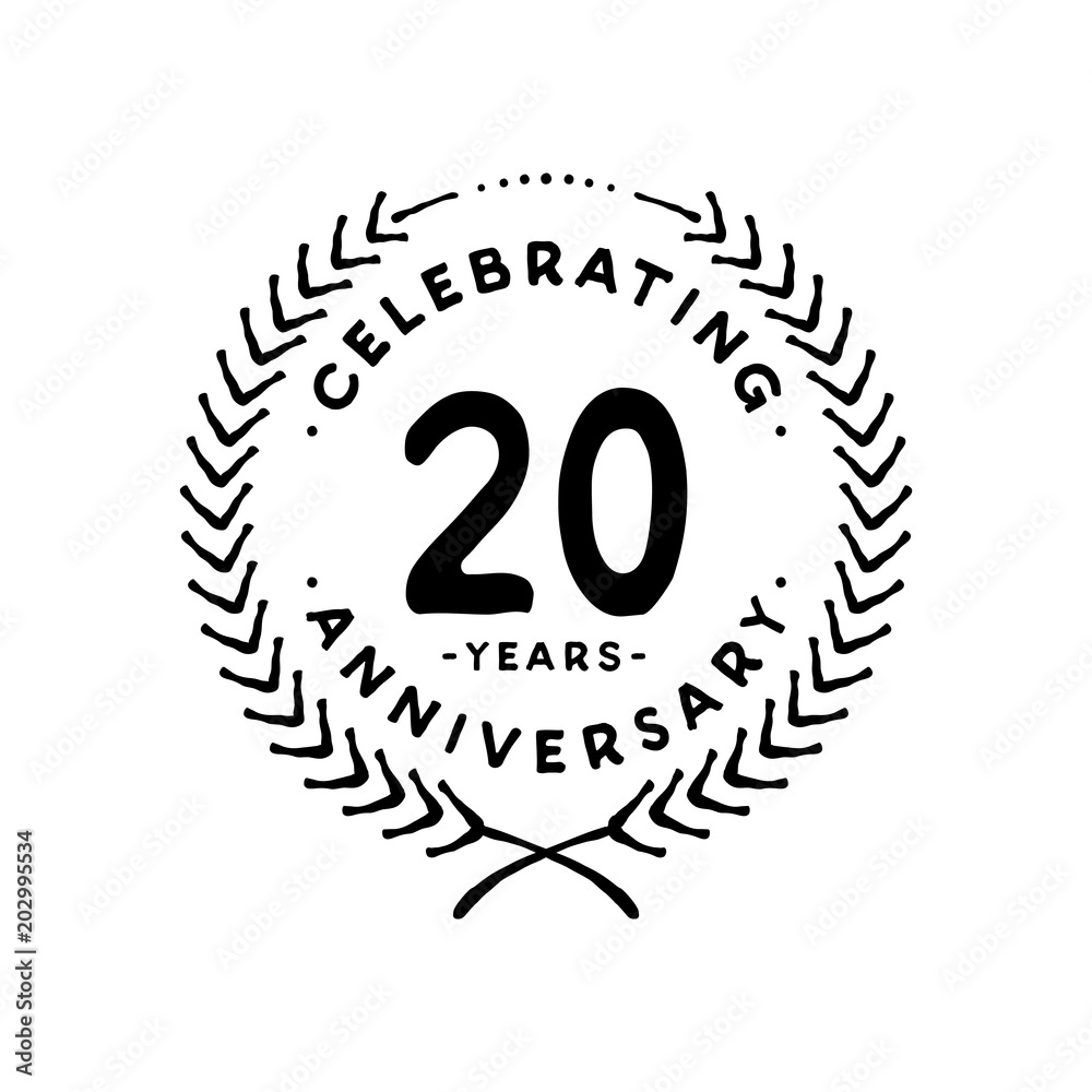 20 years design template. 20th vector and illustration. 20 years design template. 20th vector and illustration.