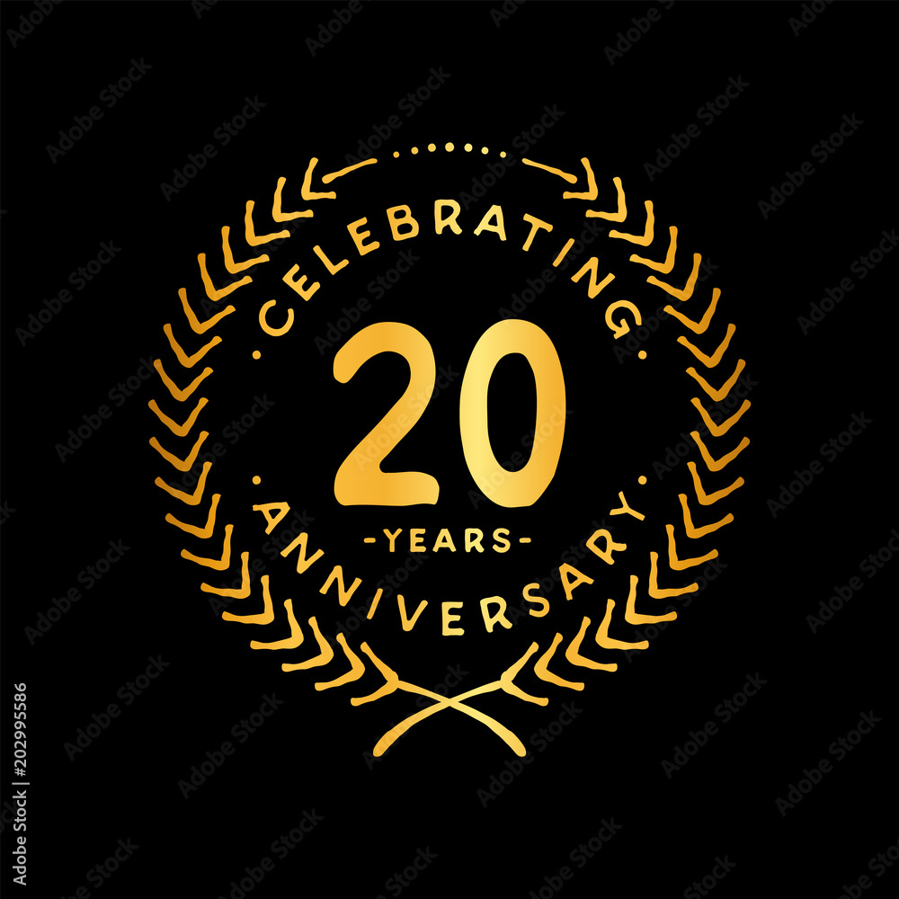 20 years design template. 20th vector and illustration. 20 years design template. 20th vector and illustration.