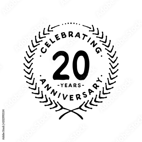 20 years design template. 20th vector and illustration.
