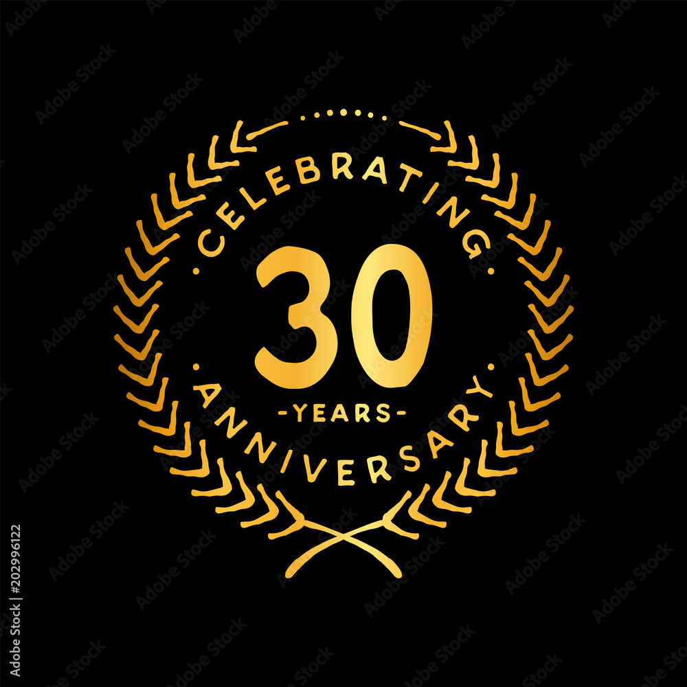 30 years design template. 30th vector and illustration. 30 years design template. 30th vector and illustration.