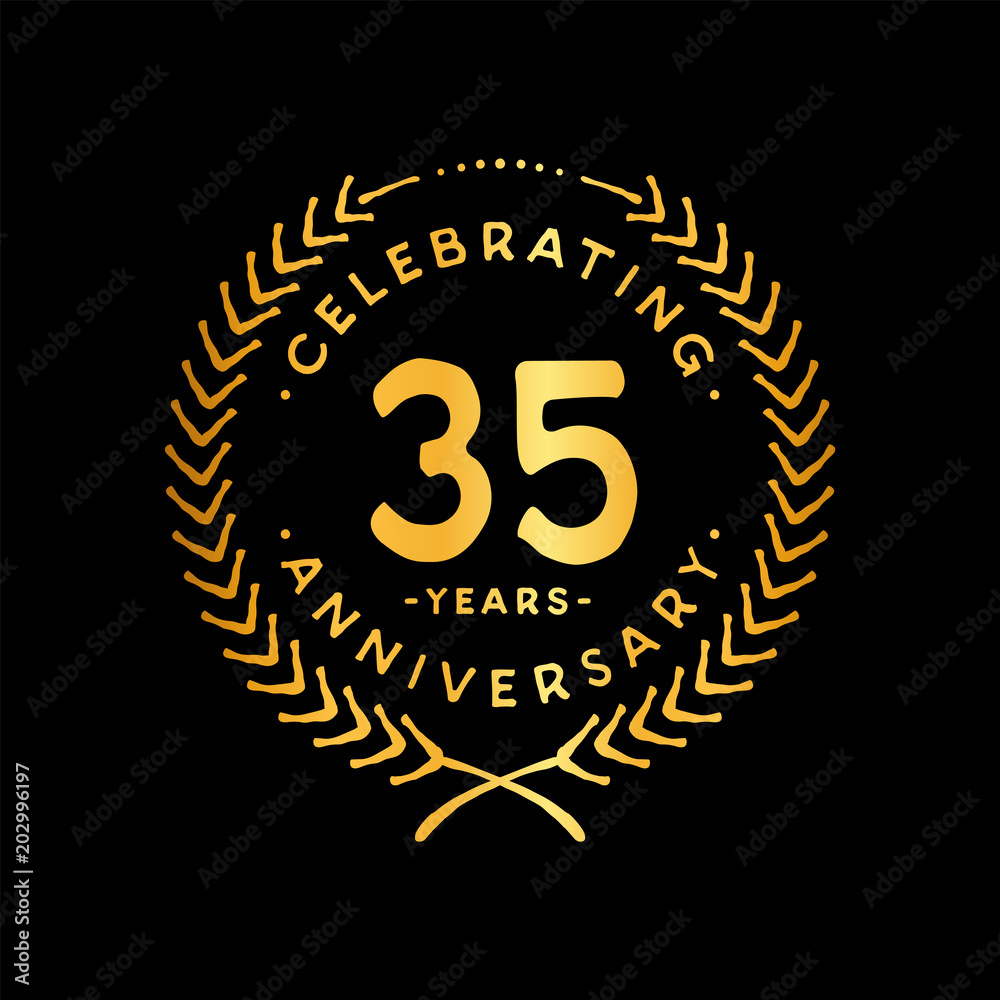 35 years design template. 35th vector and illustration. 35 years design template. 35th vector and illustration.