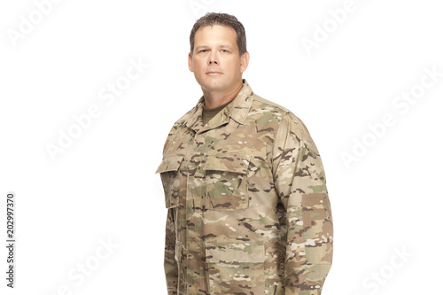U.S. Army Soldier, Sergeant. Isolated. Position of Attention