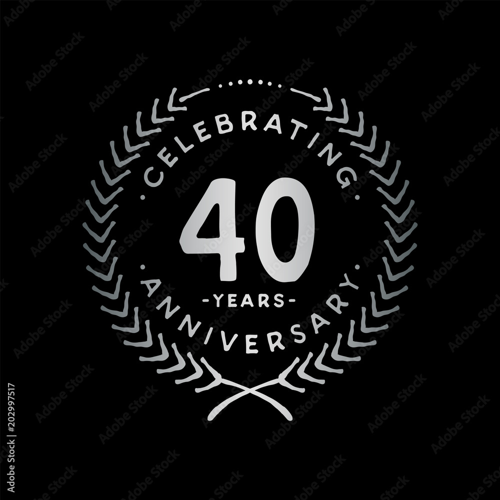 40 years design template. 40th vector and illustration. 40 years design template. 40th vector and illustration.