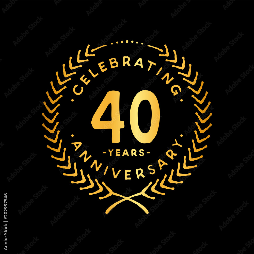 40 years design template. 40th vector and illustration. 40 years design template. 40th vector and illustration.