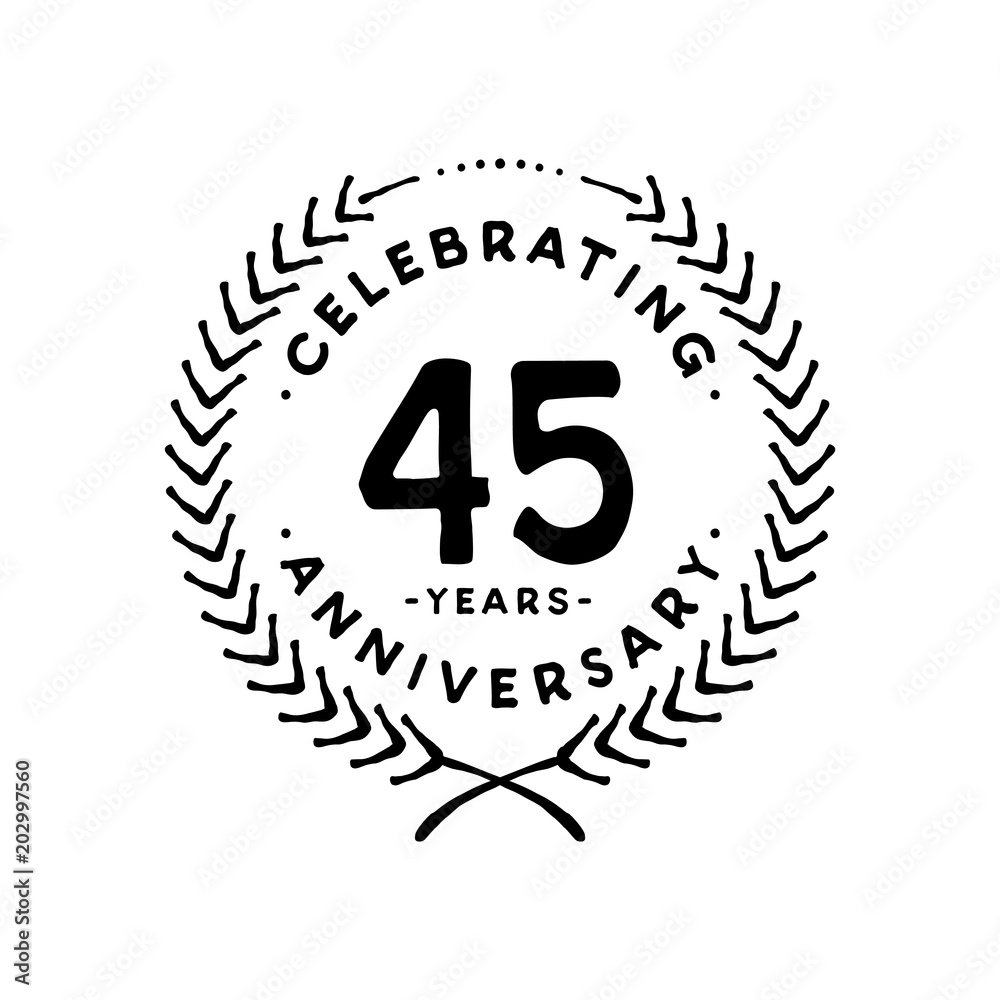 45 years design template. 45th vector and illustration. 45 years design template. 45th vector and illustration.