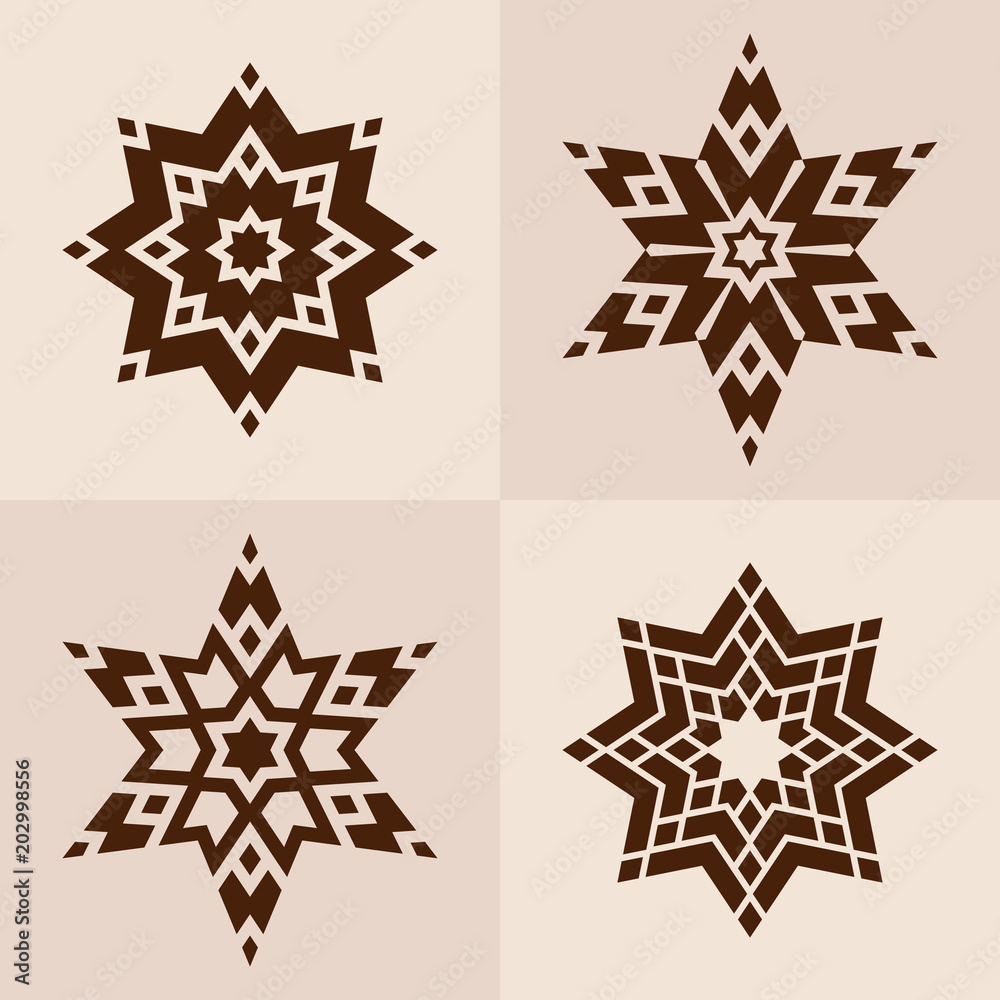 Abstract symmetric geometric shapes, symbols for your design. Abstract symmetric geometric shapes, symbols for your design.