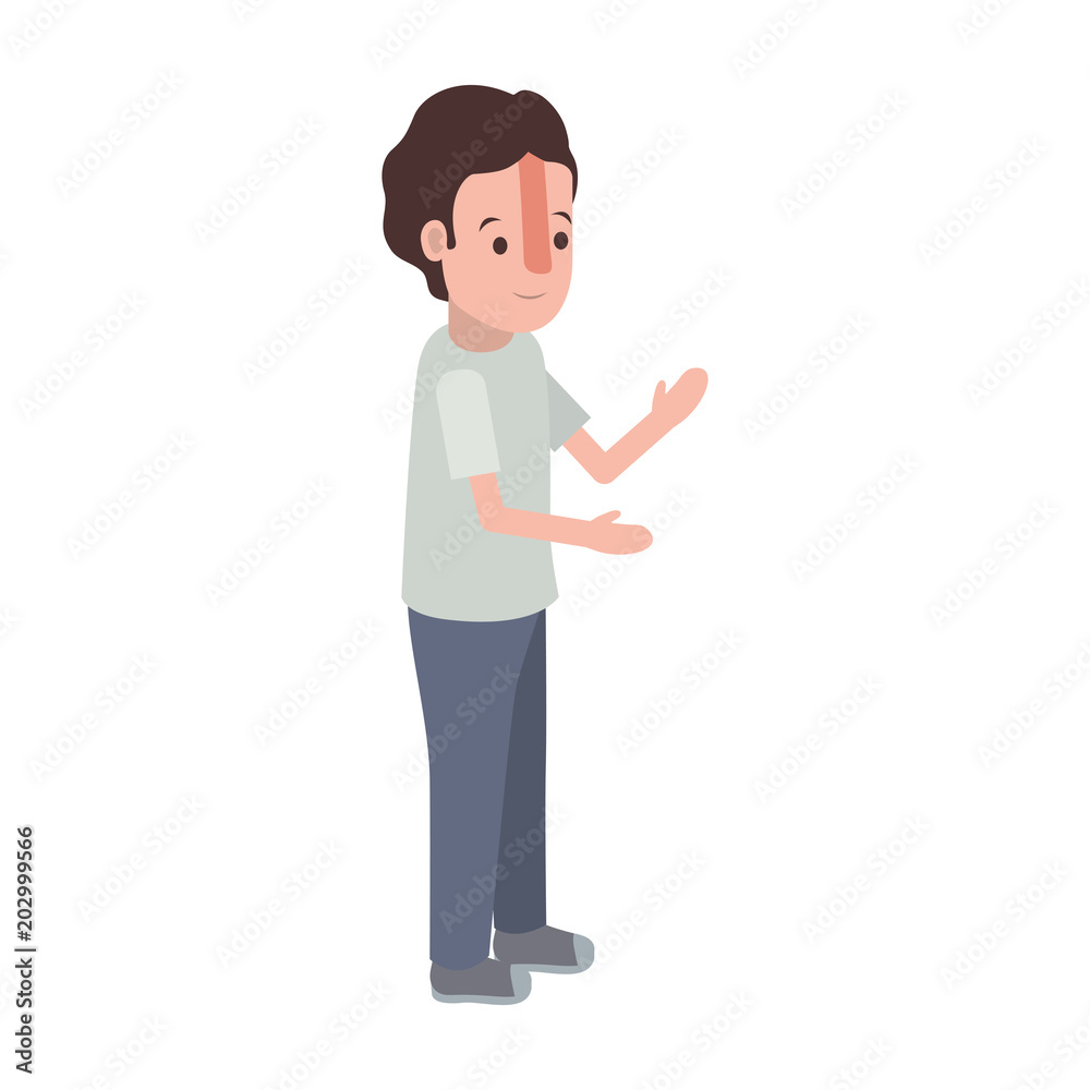 isometric little boy character vector illustration design isometric little boy character vector illustration design