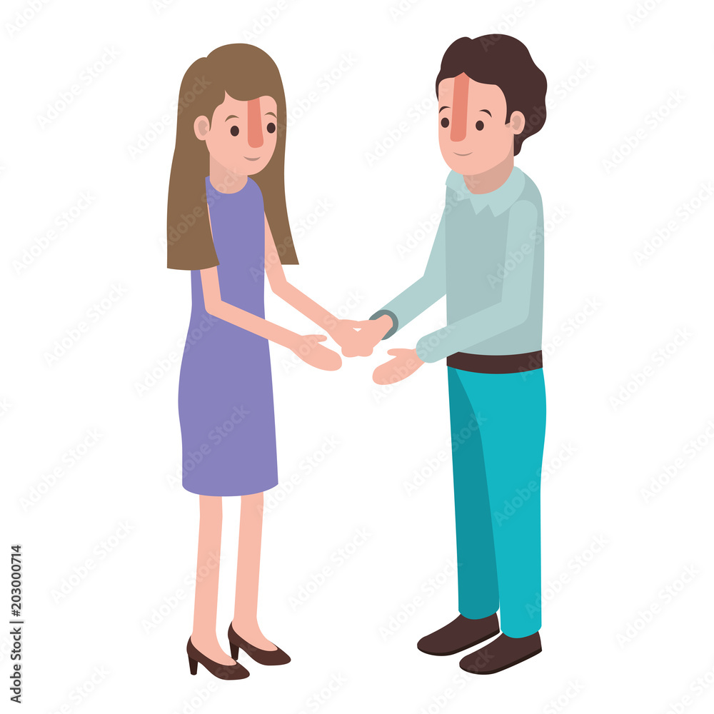 couple isometrics avatars characters vector illustration design couple isometrics avatars characters vector illustration design