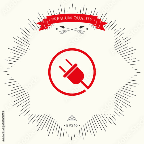Plug in round icon