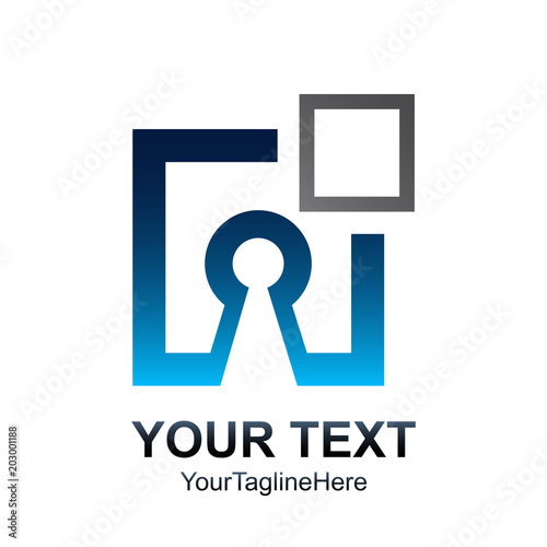 square key hole logo template. Square design element.