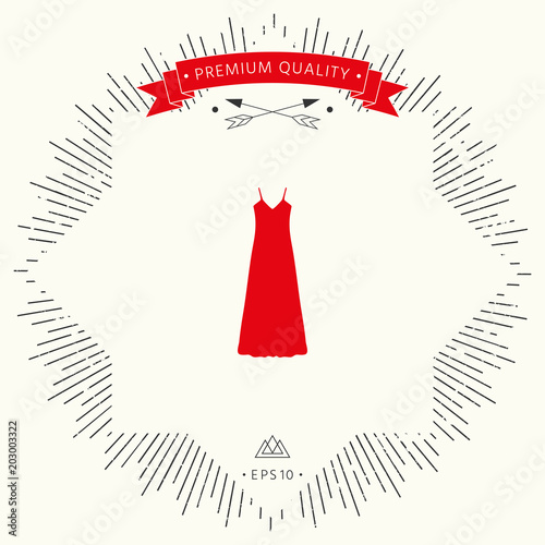 Long Dress, Evening dress, combination or nightie , the silhouette. Menu item in the web design