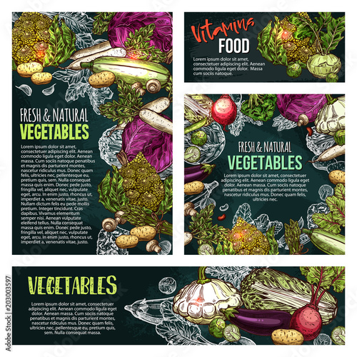 Fresh vegetable and mushroom chalkboard banner