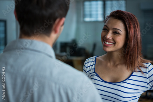 Man and woman interacting each other