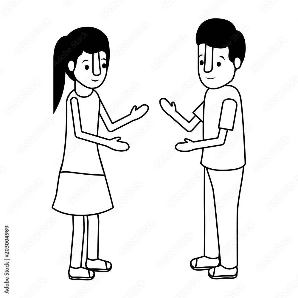 isometric little kids couple character vector illustration design isometric little kids couple character vector illustration design