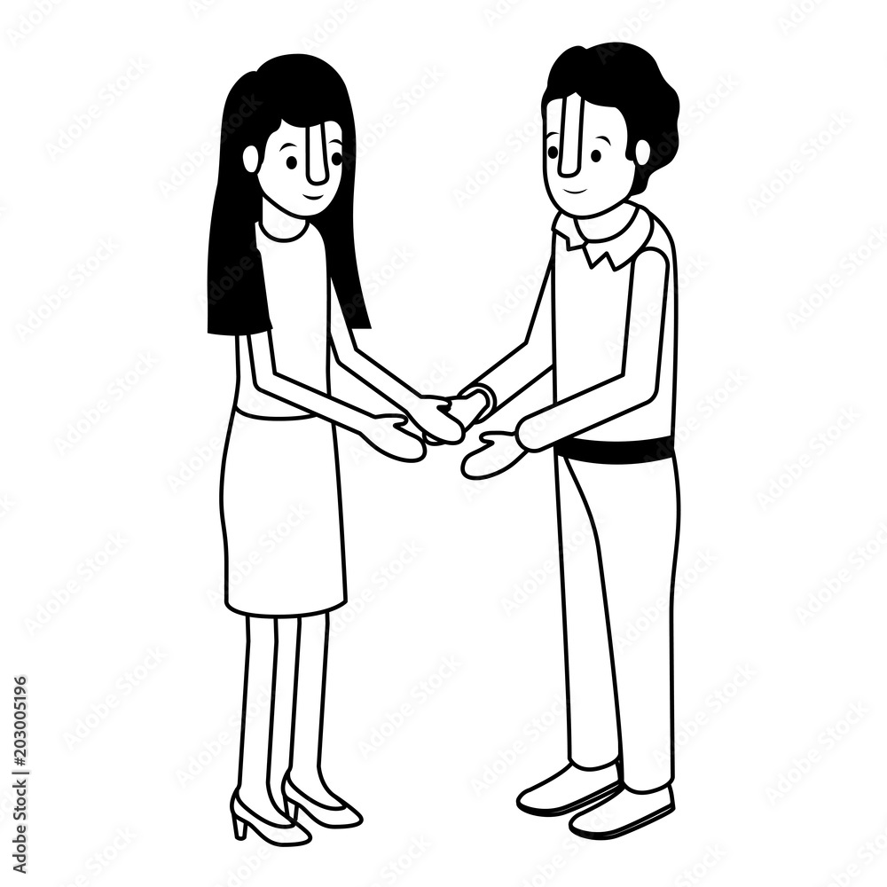 couple isometrics avatars characters vector illustration design couple isometrics avatars characters vector illustration design