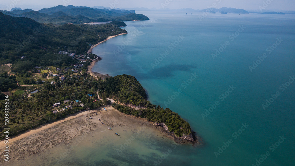 aerial view landscape of  Koh Yao Noi ,  Krabi Thailand