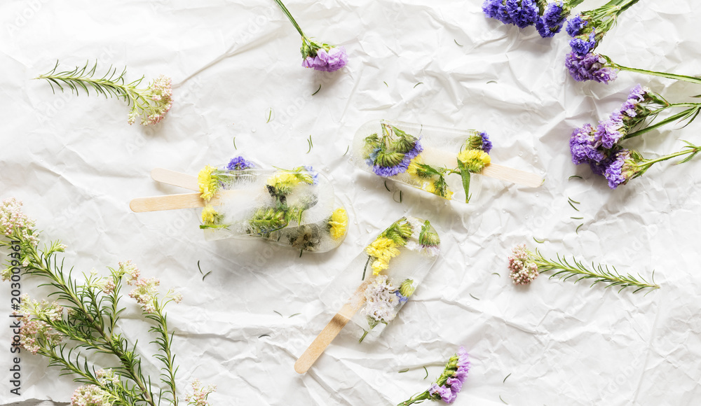 Homemade summer wildflower ice pop Homemade summer wildflower ice pop