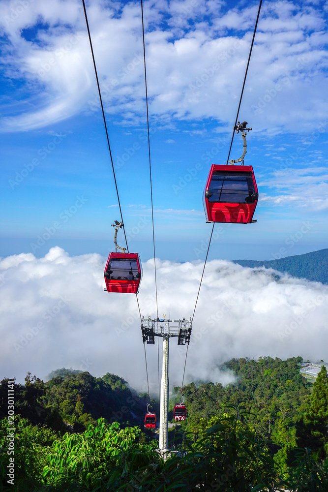 red cable car
