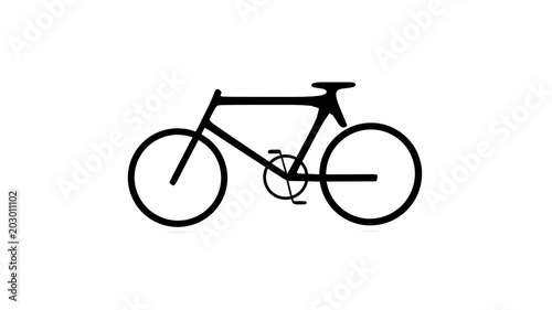 Black bike bicycle on white background for design. 3D rendering 3d 