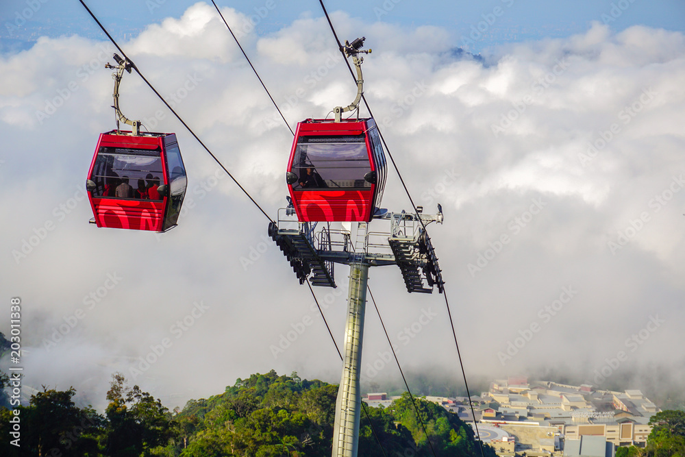 two cable car