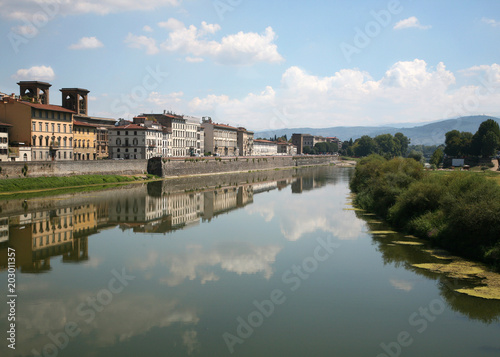 Reflections in the Arno River in Florence, Italy