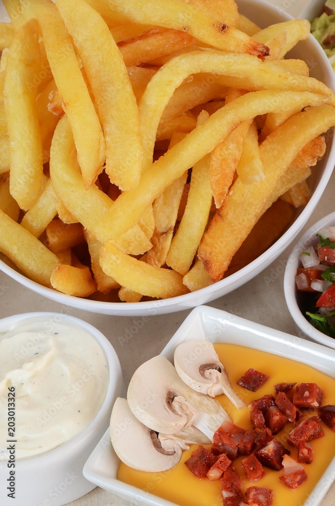 french fries with mushrooms and other ingredients french fries with mushrooms and other ingredients