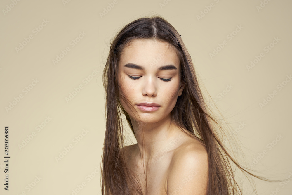 beautiful woman bare shoulders clean skin beautiful woman bare shoulders clean skin