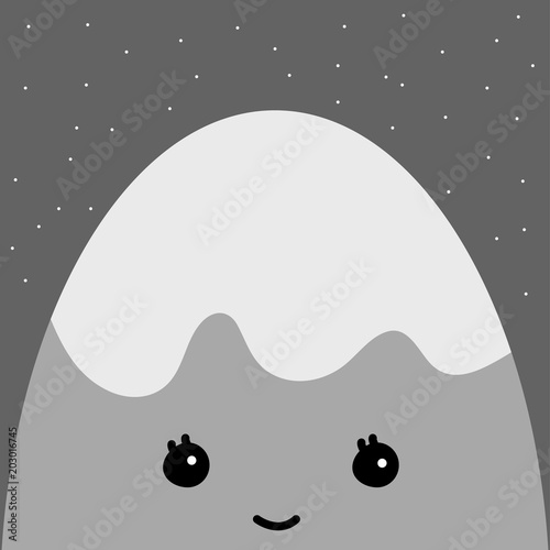 Smiling Face Cartoon Illustration, Mountain