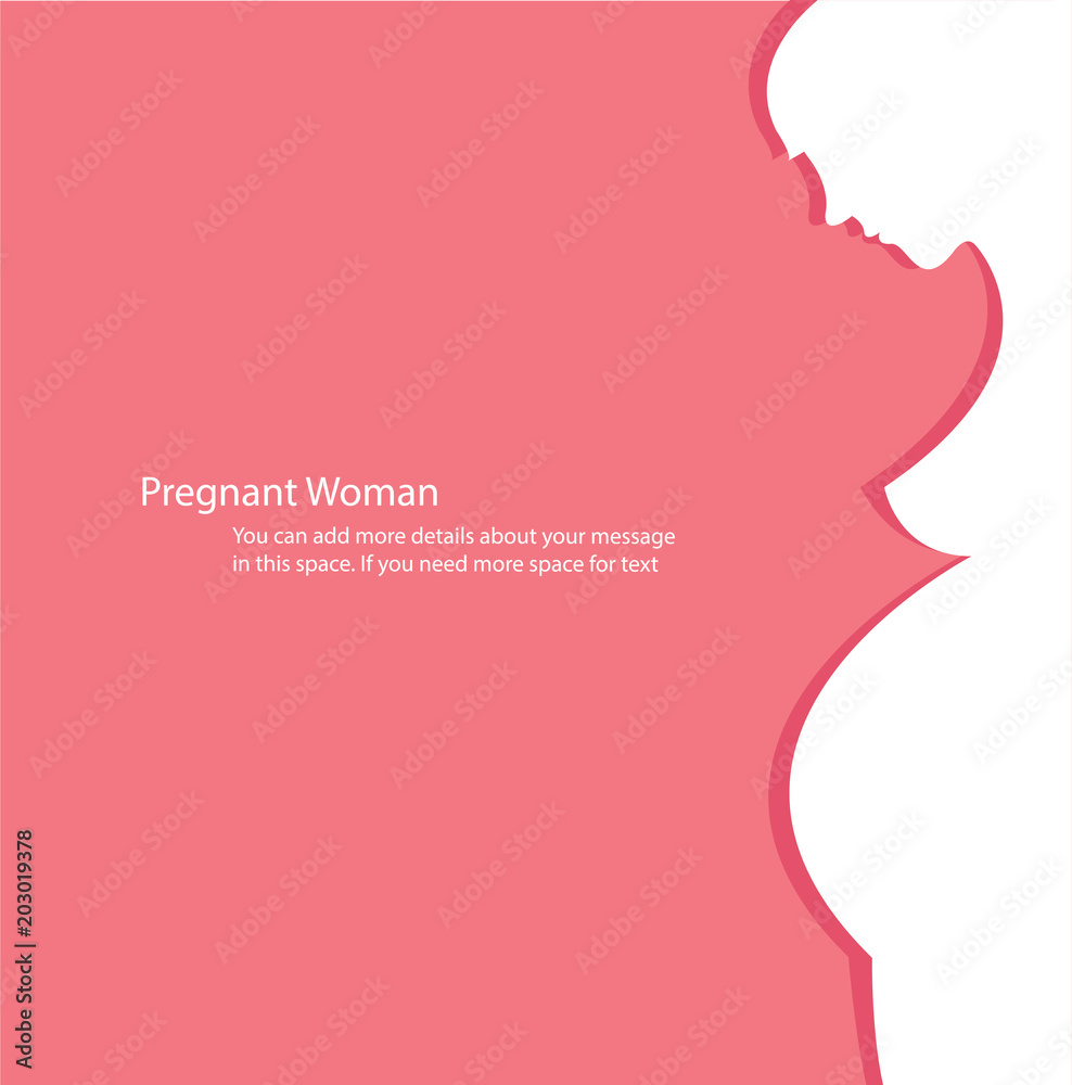 pregnant woman with space background vector illustration 