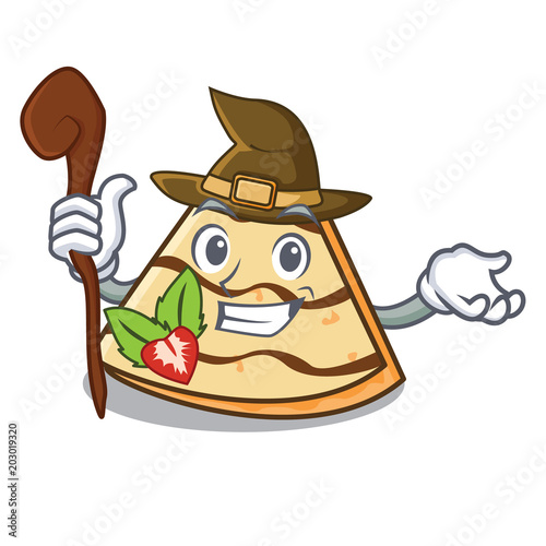 Witch crepe mascot cartoon style