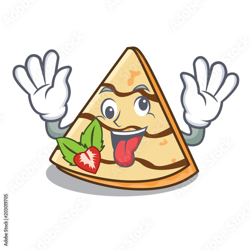 Crazy crepe mascot cartoon style