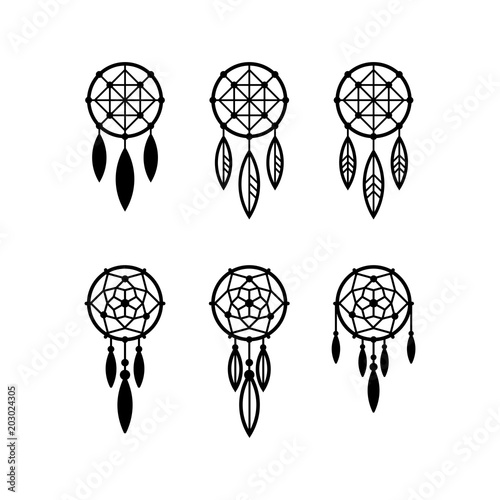 Dream catcher icon set