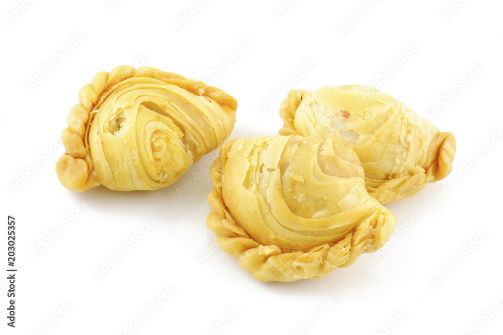 curry puff isolated on white background curry puff isolated on white background