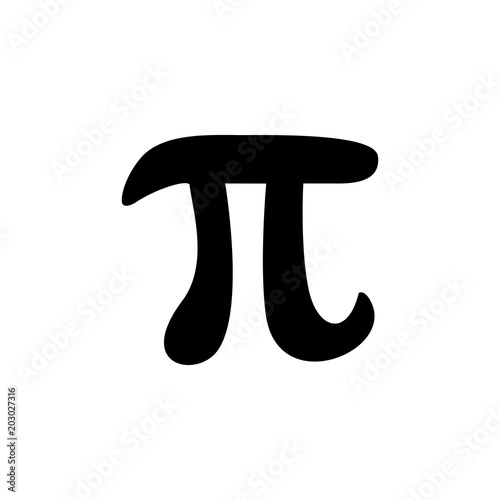 Pi mathematical constant vector icon
