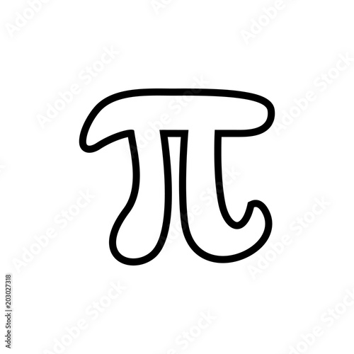 Pi mathematical constant vector icon