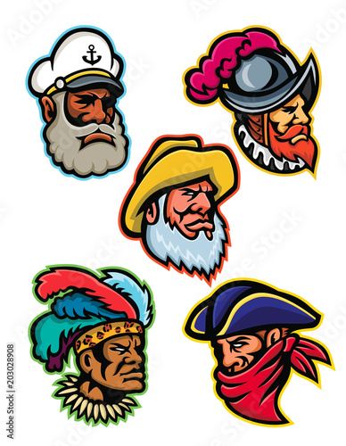 Explorers, Captains and Warrior Mascot