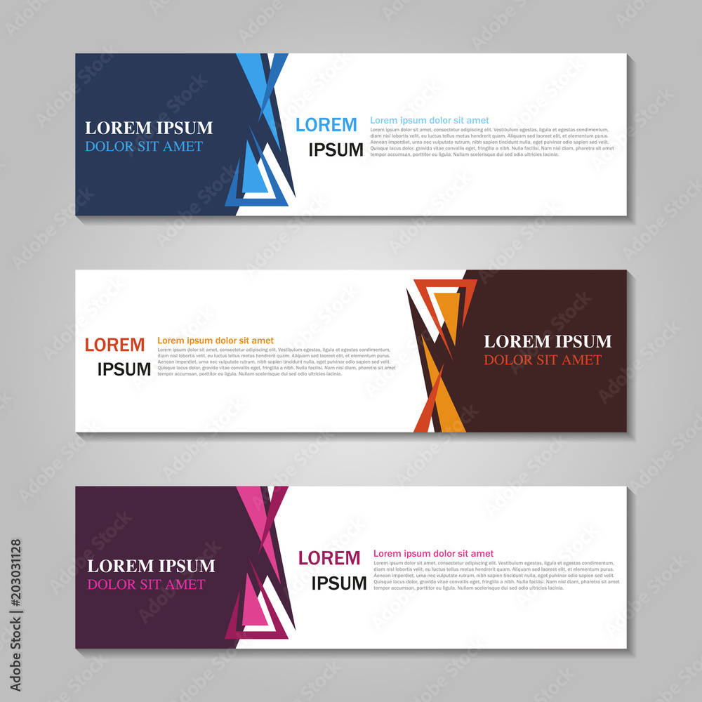 Vector abstract design web banner template. Web Design Elements - Header Design. 