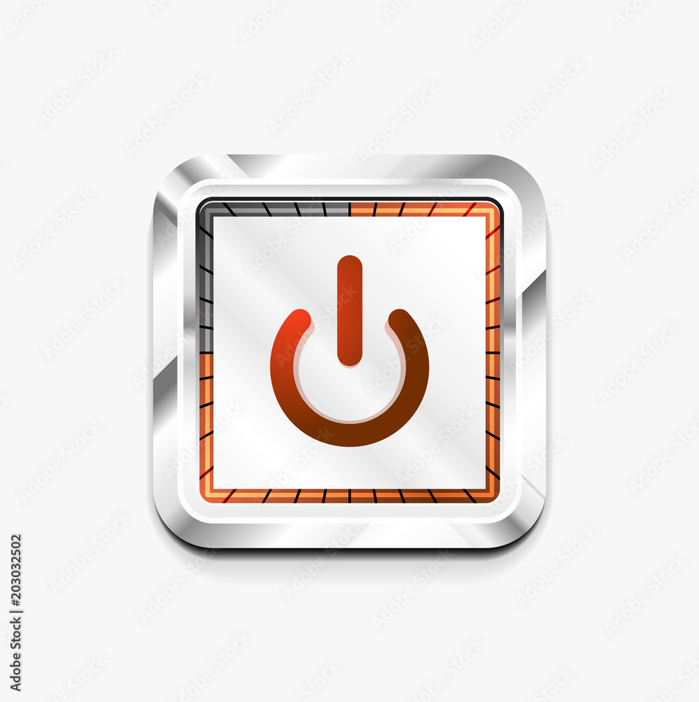 Power button technology logo, digital art techno concept, on off icon Power button technology logo, digital art techno concept, on off icon