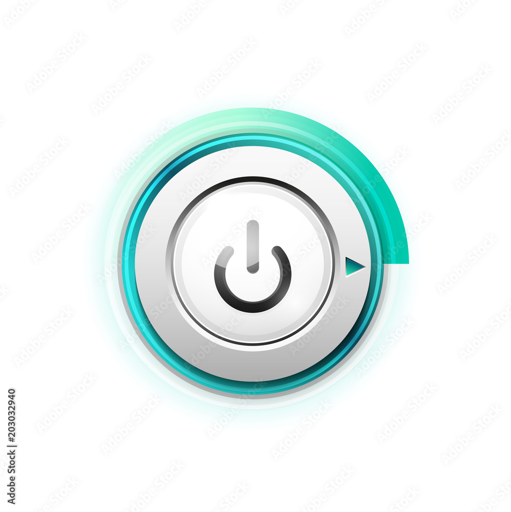 Power button technology logo, digital art techno concept, on off icon Power button technology logo, digital art techno concept, on off icon